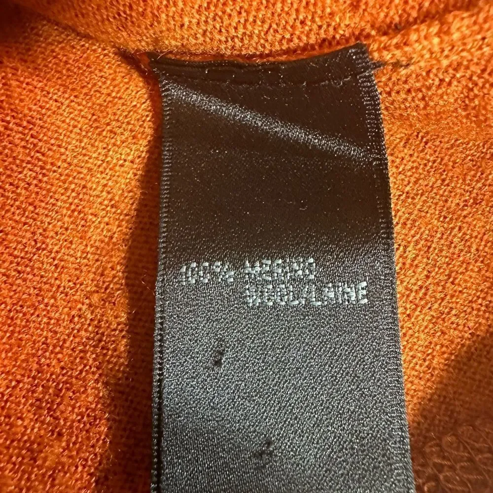 LAFAYETTE 148 Women's Asymmetric Button Wool Cardigan Sweater Orange Size Petite